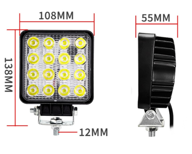 ĐÈN PHA LED 16 BÓNG 12V-48V/48W - CÁI